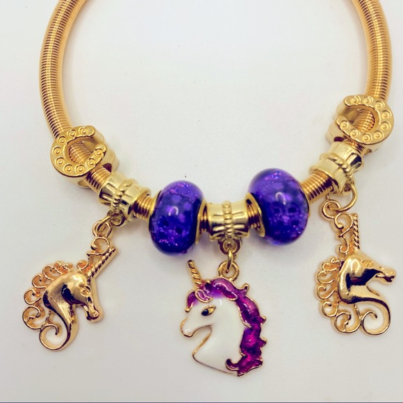 Bracelet golden Unicorns and lucky horse shoes! - Picture 4 of 9